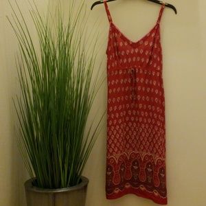 Red Floral dress (L)